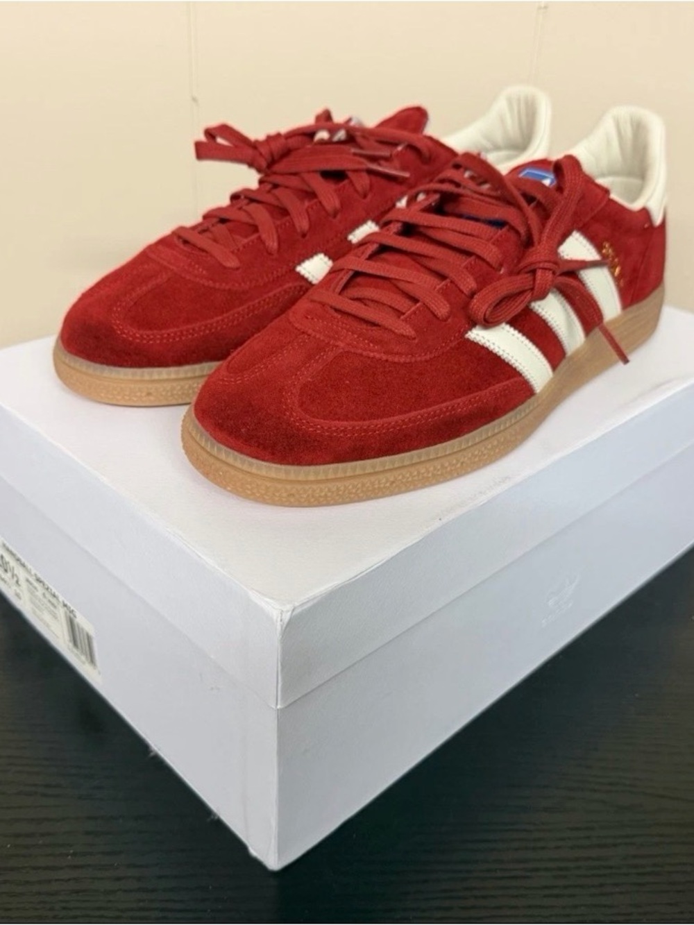 Adidas Handball Spezial Red White Suede Gum Casual Men's Germany Made Rare DS